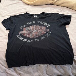 Black ALL BAD THINGS MUST COME TO AN END Motley Crue Final Tour Graphic T-Shirt